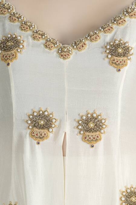 Buy_Masaba_Blue Silk Embroidered Kurta Set_Online_at_Aza_Fashions