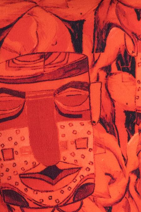 Buy Masaba Red Crepe Printed Skirt Set Online at Aza Fashions Buy_Masaba_Red Crepe Printed Skirt Set_Online_at_Aza_Fashions