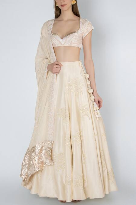 Buy Masaba Off White Silk Embroidered Lehenga Set Online at Aza Fashions Buy_Masaba_Off White Silk Embroidered Lehenga Set_Online_at_Aza_Fashions