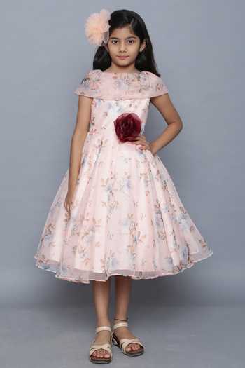 JANYAS CLOSET Rosie's Peach Jacquard Dress