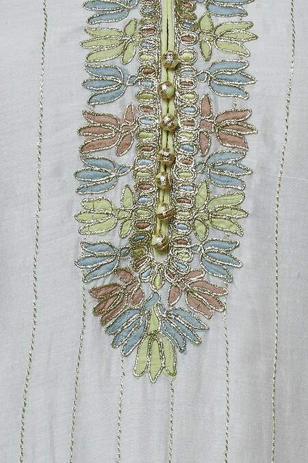 Simar Dugal Off White Chanderi Round Kurta Sharara Set at Aza Fashions Simar Dugal_Off White Chanderi Round Kurta Sharara Set _at_Aza_Fashions