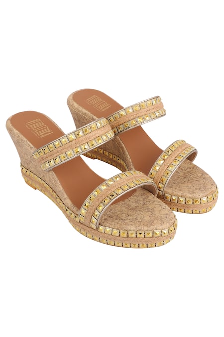 Veruschka by Payal Kothari Gold Embellished Wedges