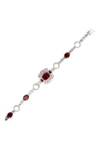 Tsara_Pink Stone Crystal Bracelet_Online_at_Aza_Fashions