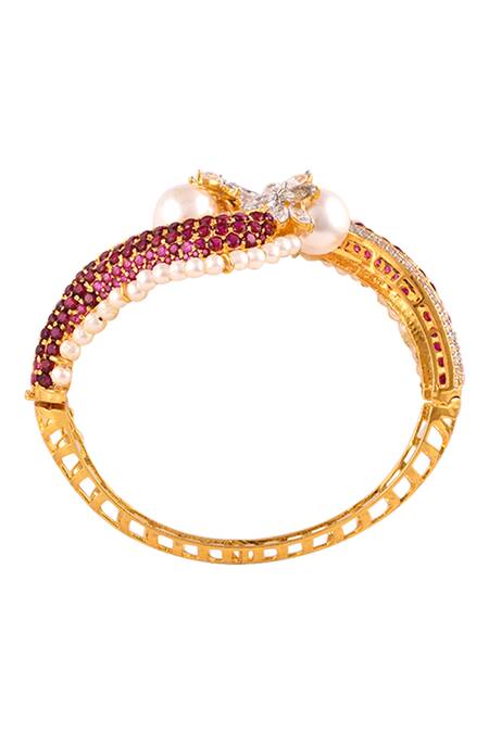 Buy_Tsara_Red Stone Crystal Bracelet_Online_at_Aza_Fashions