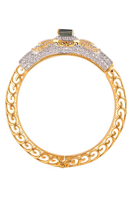 Buy_Tsara_Gold Plated Crystal Bracelet_Online_at_Aza_Fashions