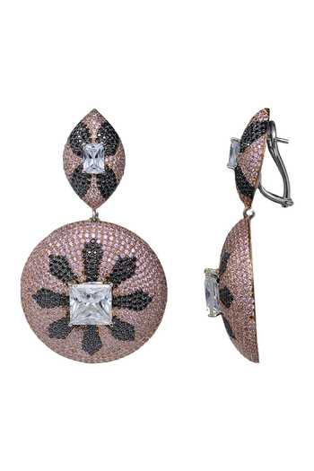 Buy_Tsara_Black Crystals Swarovski Drop Earrings_Online_at_Aza_Fashions