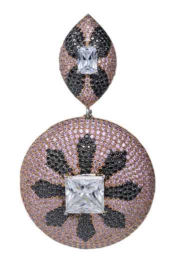 Shop_Tsara_Black Crystals Swarovski Drop Earrings_Online_at_Aza_Fashions