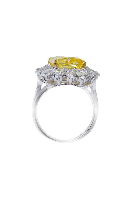 Buy_Tsara_Yellow Crystal Ring_Online_at_Aza_Fashions