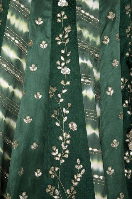 Buy Devnaagri Green Organza, Gajji Silk V Neck Embroidered Bridal Lehenga Set Online at Aza Fashions Buy_Devnaagri_Green Organza, Gajji Silk V Neck Embroidered Bridal Lehenga Set_Online_at_Aza_Fashions