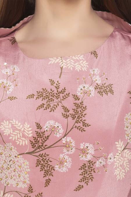 Shop Soup By Sougat Paul Pink Net, Crepe Floral Motifs Dress Round Embellished Cape And Printed Draped Online at Aza Fashions Shop_Soup By Sougat Paul_Pink Net, Crepe Floral Motifs Dress Round Embellished Cape And Printed Draped _Online_at_Aza_Fashions