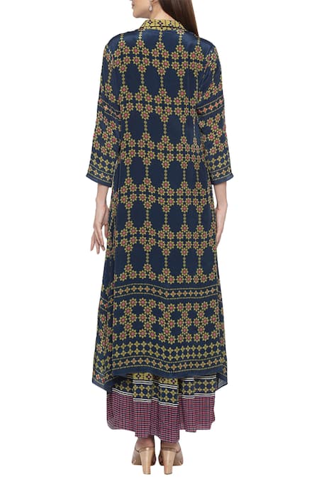 Soup By Sougat Paul Crepe Printed Dress With Jacket 