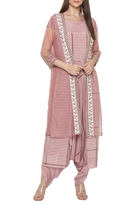 Georgette Full Length Pink Women Shrug Jumpsuit at Rs 1770/set in Surat