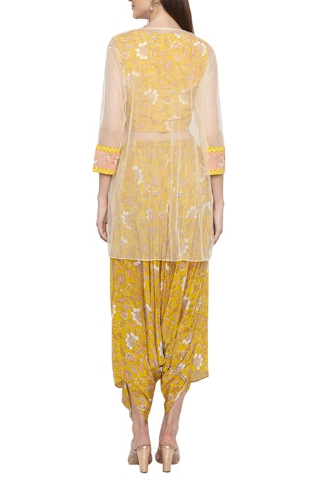 Soup By Sougat Paul Printed Jacket & Dhoti Pant Set 