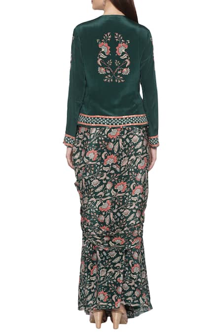 Soup By Sougat Paul Printed Jacket Skirt Set 