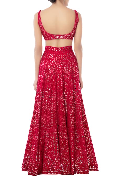 Shop_Tamanna Punjabi Kapoor_Pink Georgette Round Embroidered Bridal Lehenga Set _at_Aza_Fashions