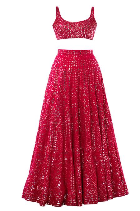 Shop_Tamanna Punjabi Kapoor_Pink Georgette Round Embroidered Bridal Lehenga Set _Online_at_Aza_Fashions