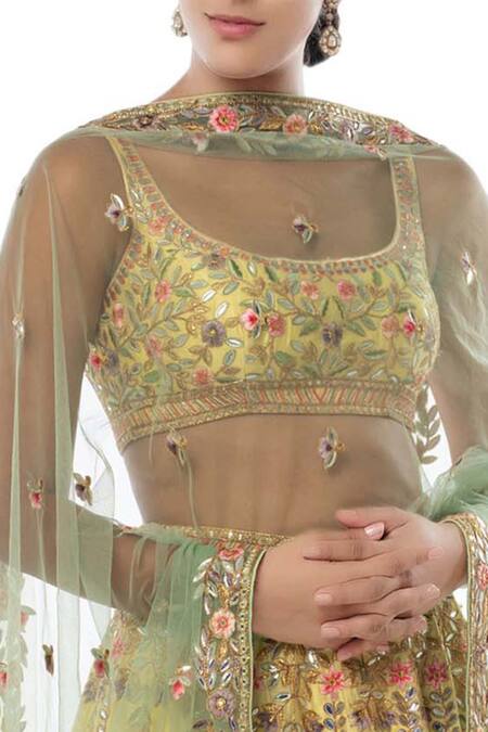 Tamanna Punjabi Kapoor Yellow Net, Chanderi Round Bridal Lehenga Set at Aza Fashions Tamanna Punjabi Kapoor_Yellow Net, Chanderi Round Bridal Lehenga Set _at_Aza_Fashions