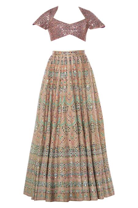 Shop Tamanna Punjabi Kapoor Purple Net, Chanderi Silk Pentagon Embroidered Bridal Lehenga Set Online at Aza Fashions Shop_Tamanna Punjabi Kapoor_Purple Net, Chanderi Silk Pentagon Embroidered Bridal Lehenga Set _Online_at_Aza_Fashions