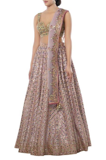 Buy Tamanna Punjabi Kapoor Purple Net, Chanderi Silk Sweetheart Neck Embellished Bridal Lehenga Set Online at Aza Fashions Buy_Tamanna Punjabi Kapoor_Purple Net, Chanderi Silk Sweetheart Neck Embellished Bridal Lehenga Set _Online_at_Aza_Fashions
