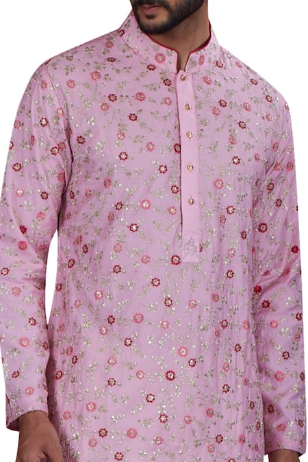 Shop Nitesh Singh Chauhan Off White Cotton Silk, Blended Chanderi Kurta Set at Aza Fashions Shop_Nitesh Singh Chauhan_Off White Cotton Silk, Blended Chanderi Kurta Set _at_Aza_Fashions