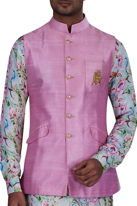 Nitesh Singh Chauhan Cotton Silk Printed Kurta & Bundi Set 