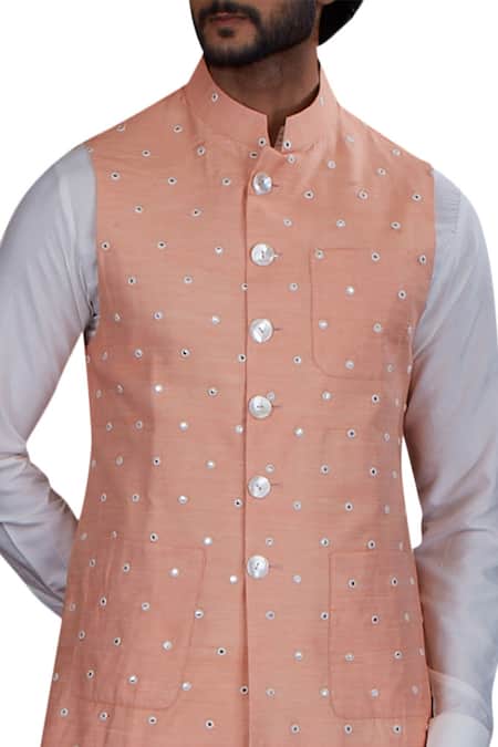 Shop Nitesh Singh Chauhan Orange Chanderi, Cotton , Art Bundi Kurta Set at Aza Fashions Shop_Nitesh Singh Chauhan_Orange Chanderi, Cotton , Art Bundi Kurta Set _at_Aza_Fashions