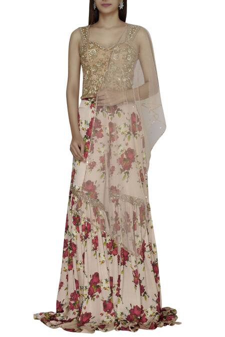 Shehlaa Khan Beige Organza, Tulle, Satin Georgette Sweetheart Embroidered Top Sharara Set Online at Aza Fashions Shehlaa Khan_Beige Organza, Tulle, Satin Georgette Sweetheart Embroidered Top Sharara Set _Online_at_Aza_Fashions