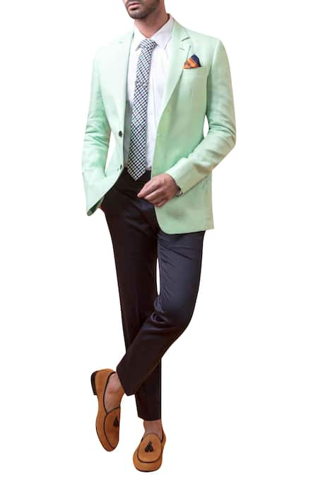 ARJUUN KILACHAND Linen Notch Lapel Jacket 