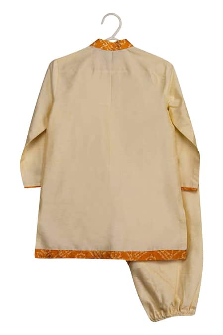 Buy Minikin Cream Cotton Satin, Cotton, Silk Brooches Printed Jacket Kurta Set Online at Aza Fashions Buy_Minikin_Cream Cotton Satin, Cotton, Silk Brooches Printed Jacket Kurta Set _Online_at_Aza_Fashions