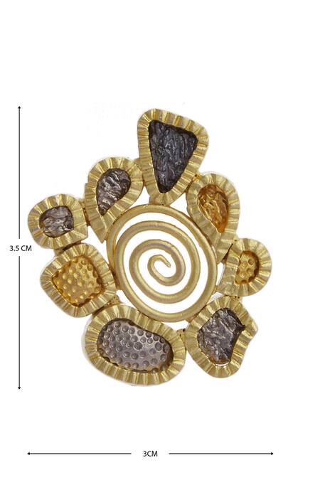 Shop Mira By Radhika Jain Gold Plated Carved Earrings Online at Aza Fashions Shop_Mira By Radhika Jain_Gold Plated Carved Earrings _Online_at_Aza_Fashions