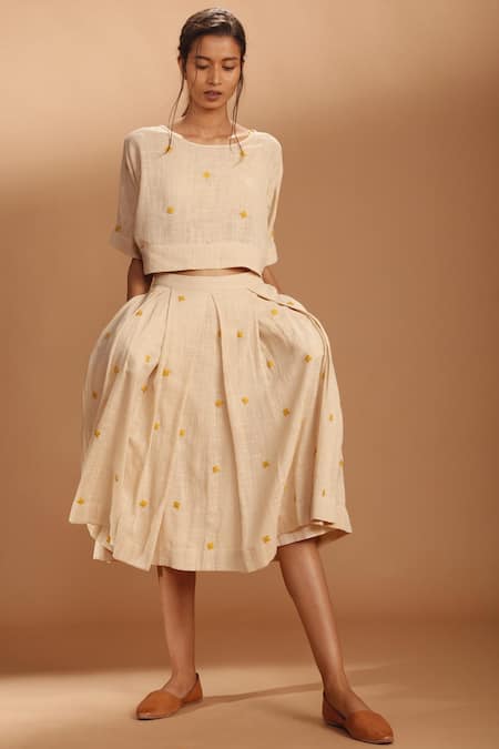 Buy_MATI_Off White Embroidered Skirt With Top_Online_at_Aza_Fashions