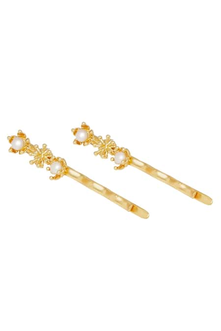 Zariin Gold Beads Hair Pin