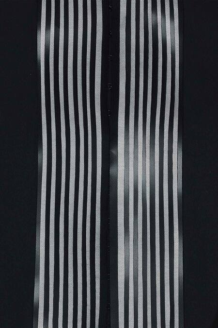 Amit Aggarwal_Black Moss Crepe High Low Tunic_at_Aza_Fashions