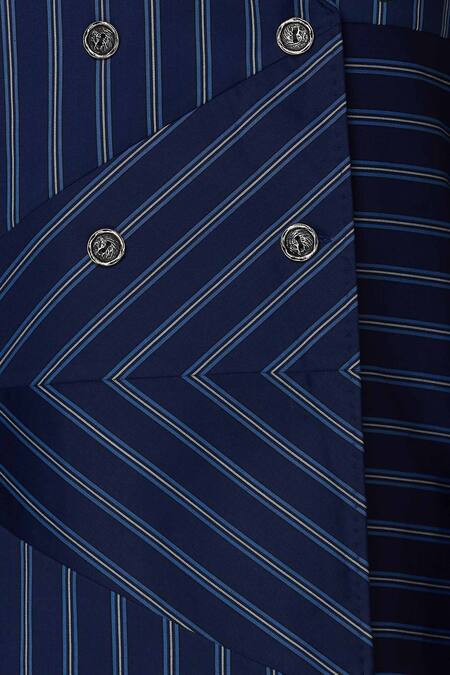 Two Point Two Blue Striped Blazer at Aza Fashions Two Point Two_Blue Striped Blazer_at_Aza_Fashions