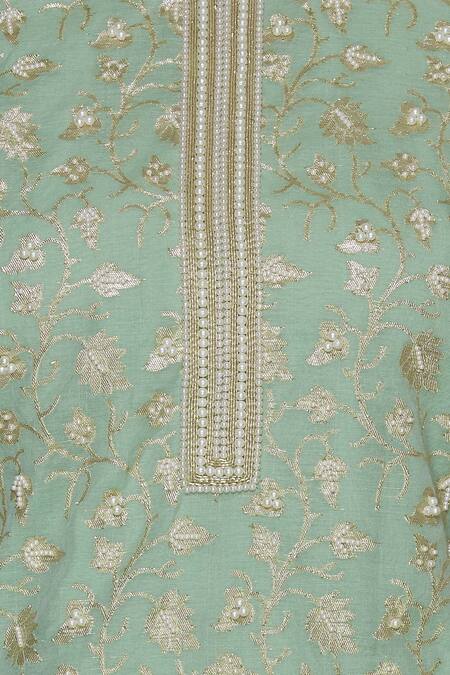 Shop_Kresha Lulla_Green Chanderi Kurta Sharara Set