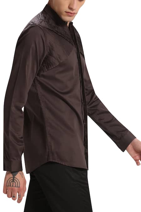 Buy Son Of A Noble Snob Grey Cotton Shirt Online at Aza Fashions Buy_Son Of A Noble Snob_Grey Cotton Shirt _Online_at_Aza_Fashions