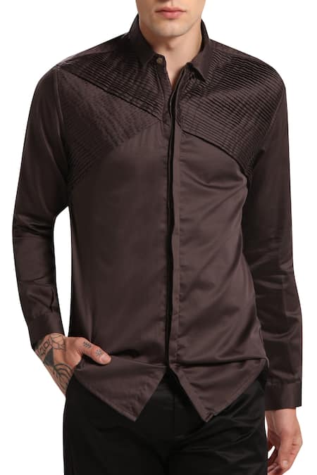 Shop Son Of A Noble Snob Grey Cotton Shirt Online at Aza Fashions Shop_Son Of A Noble Snob_Grey Cotton Shirt _Online_at_Aza_Fashions