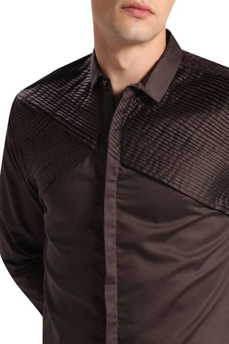 Son Of A Noble Snob Grey Cotton Shirt at Aza Fashions Son Of A Noble Snob_Grey Cotton Shirt _at_Aza_Fashions