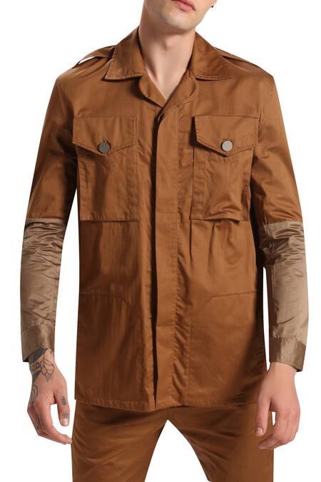 Shop Son Of A Noble Snob Brown Cotton Jacket Online at Aza Fashions Shop_Son Of A Noble Snob_Brown Cotton Jacket_Online_at_Aza_Fashions