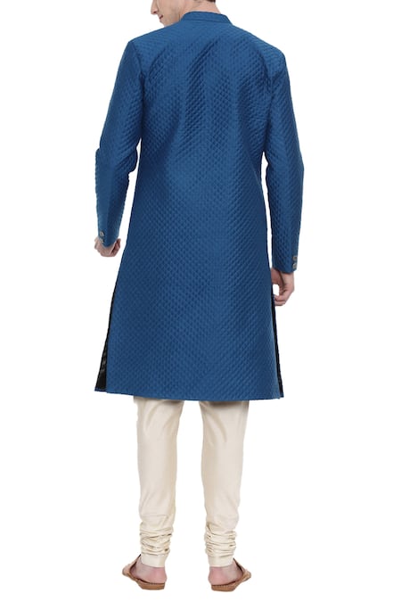 Mayank Modi - Men Linen Quilted Sherwani Set For Kids