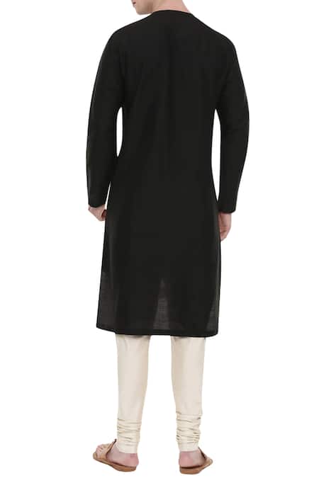 Shop_Mayank Modi - Men_Beige Silk, Cotton Layered Kurta Set _at_Aza_Fashions