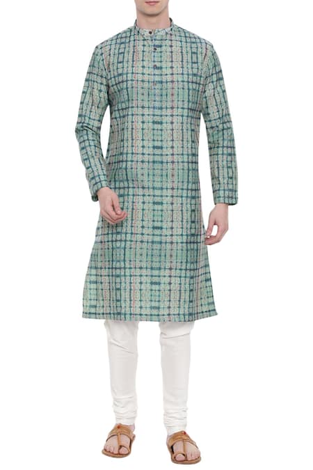 Mayank Modi - Men Chanderi Printed Kurta Set 