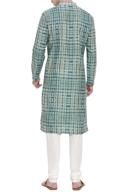 Mayank Modi - Men Chanderi Printed Kurta Set 