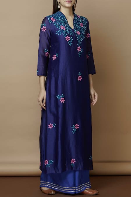 Nachiket Barve Chanderi Embroidered Kurta 