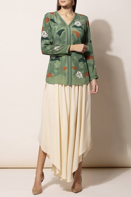 Ampm Green Printed Top