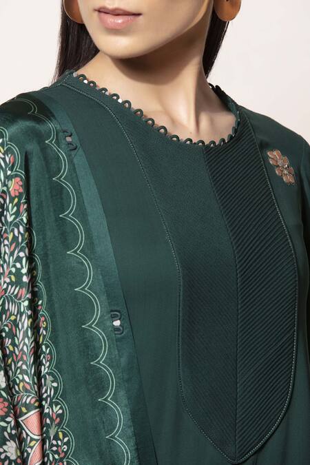 Buy_Ampm_Green Printed Anarkali Set_Online_at_Aza_Fashions