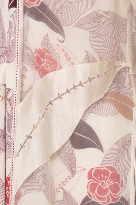 Shop_Ampm_Off White Chanderi Kurta Set_Online_at_Aza_Fashions