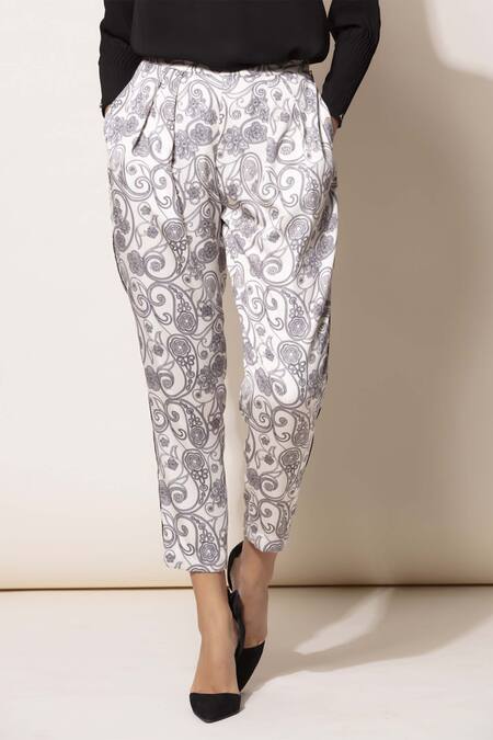 Shop_Ampm_Black Printed Pant Set_Online_at_Aza_Fashions