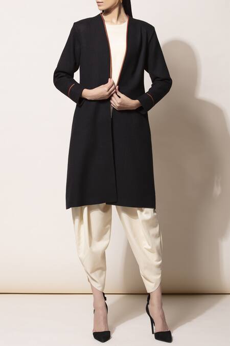 Ampm_Black Wool Jacket_Online_at_Aza_Fashions