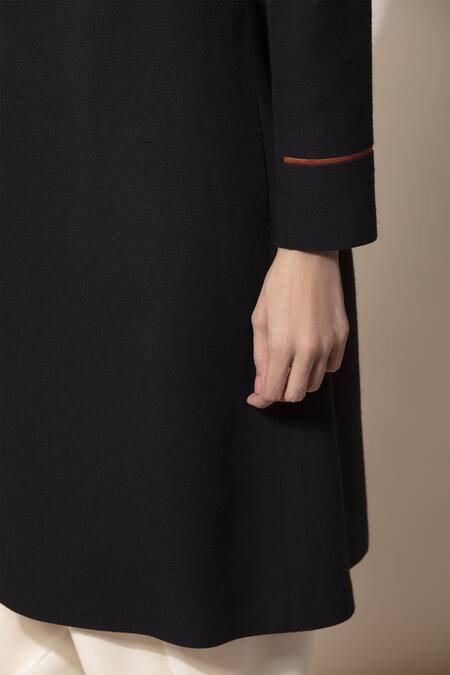 Ampm_Black Wool Jacket_at_Aza_Fashions